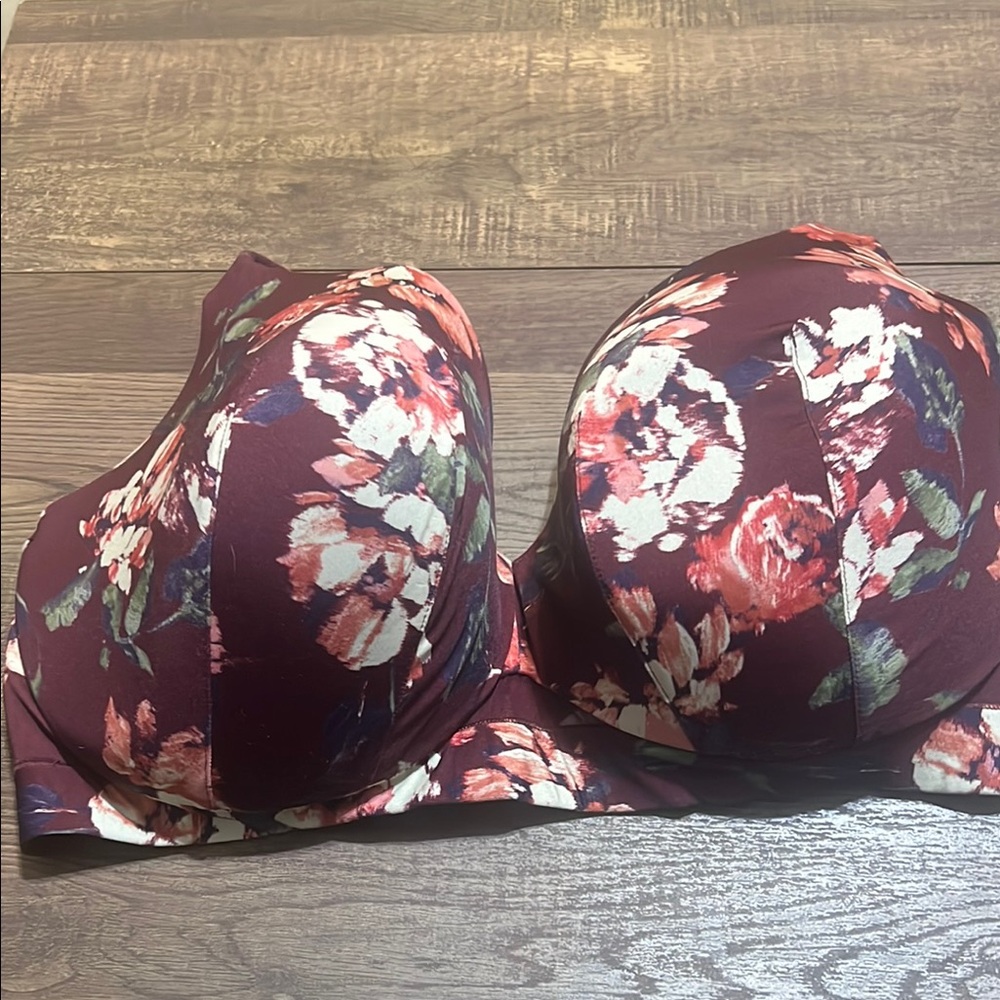 Rare EUC cacique Floral Print Women's underwire Intimate Bra size 40F